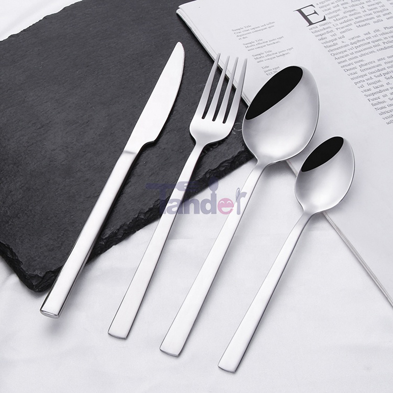 Juego de cubiertos para restaurante Cubiertos de acero Cubiertos reutilizables Inoxidable