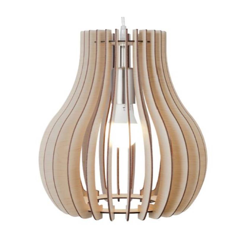 Lámparas de madera natural