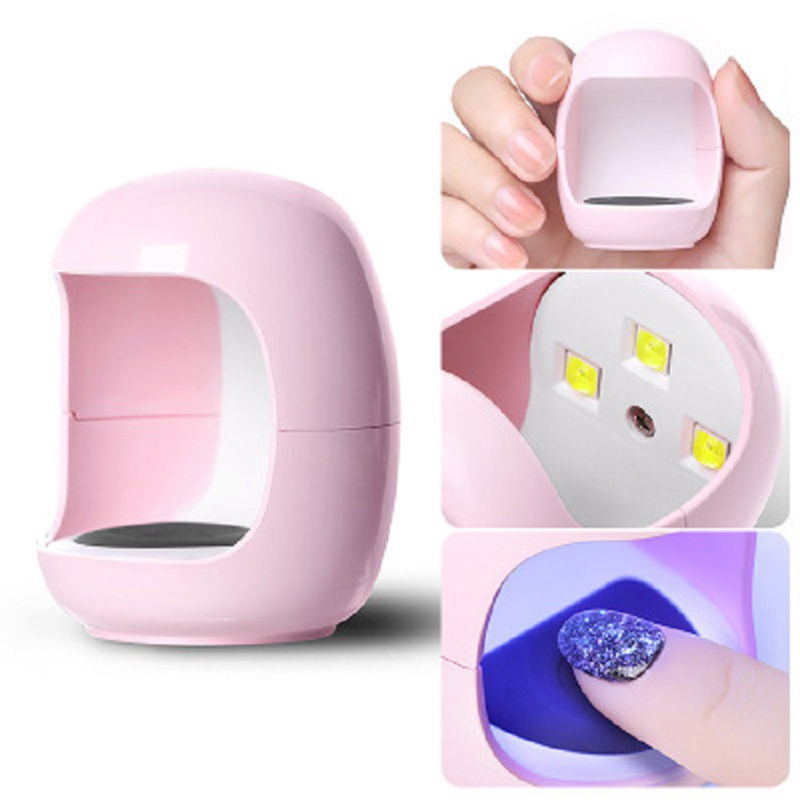3W UV USB Secador de uñas Máquina de curado de gel de uñas 30 s Forma de huevo rápido Lámpara de secador de uñas Led sin cable de chrging para Nail Art Salon