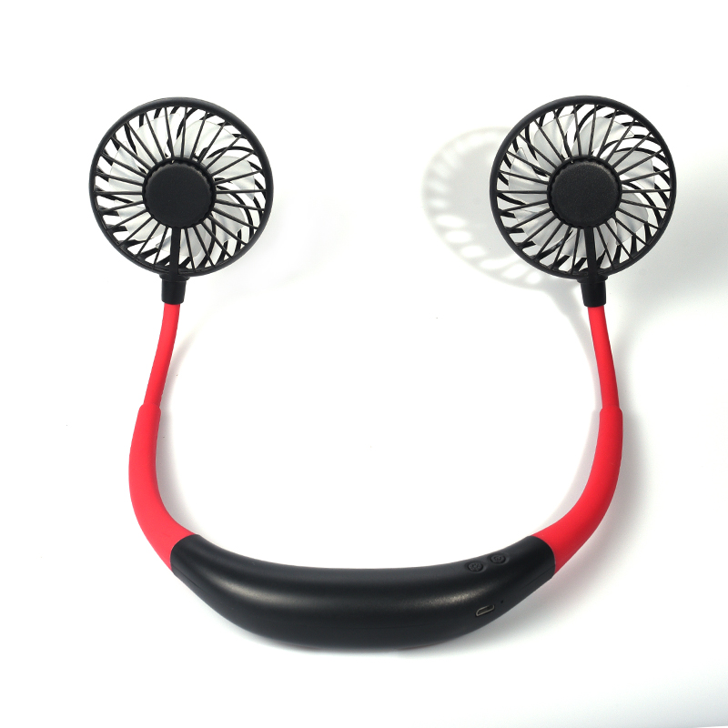 Ventilador deportivo portátil con manos libres con banda para el cuello Ventilador recargable USB con cuello para la mano