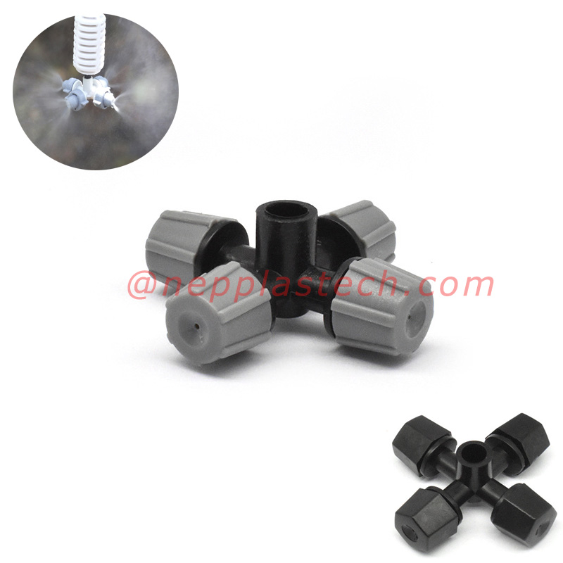 Pulverizador de atomización cruzada refrigeradores y humidificadores de invernaderos nebulizadores riego de ahorro de agua Microaspersor de niebla