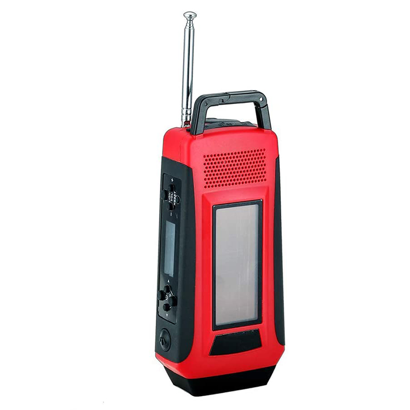 Radio meteorológica Manivela de emergencia Autoalimentado Radio portátil solar AM / FM NOAA con linterna LED, banco de energía de 1150 mAh para cargador de batería para teléfono iOS / Android