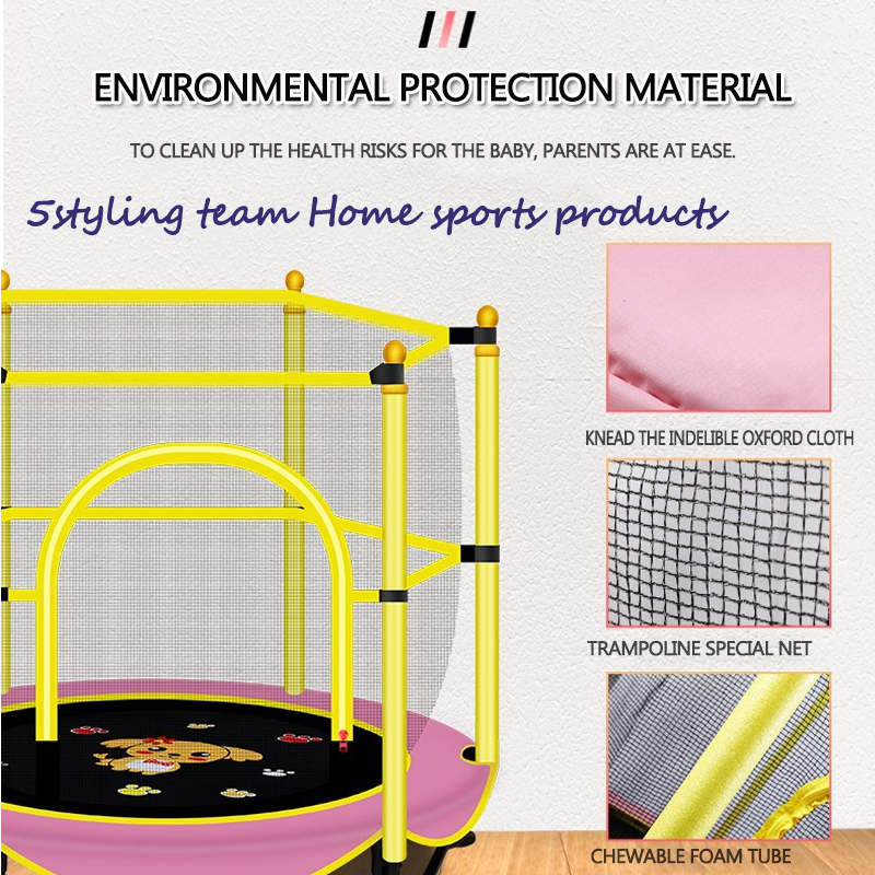 Venta directa del fabricante de una pequeña cama de rebote interior para niños domésticos con cama protectora para niños