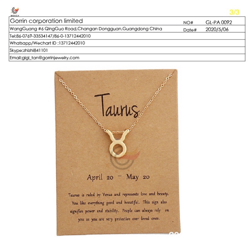 Tarjeta de collar Gl-PA0092