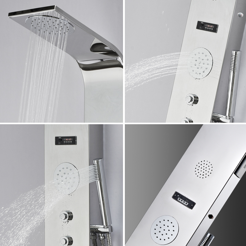 Panel de ducha de acero inoxidable CF8221, Paneles de ducha para baño, Ducha de masaje