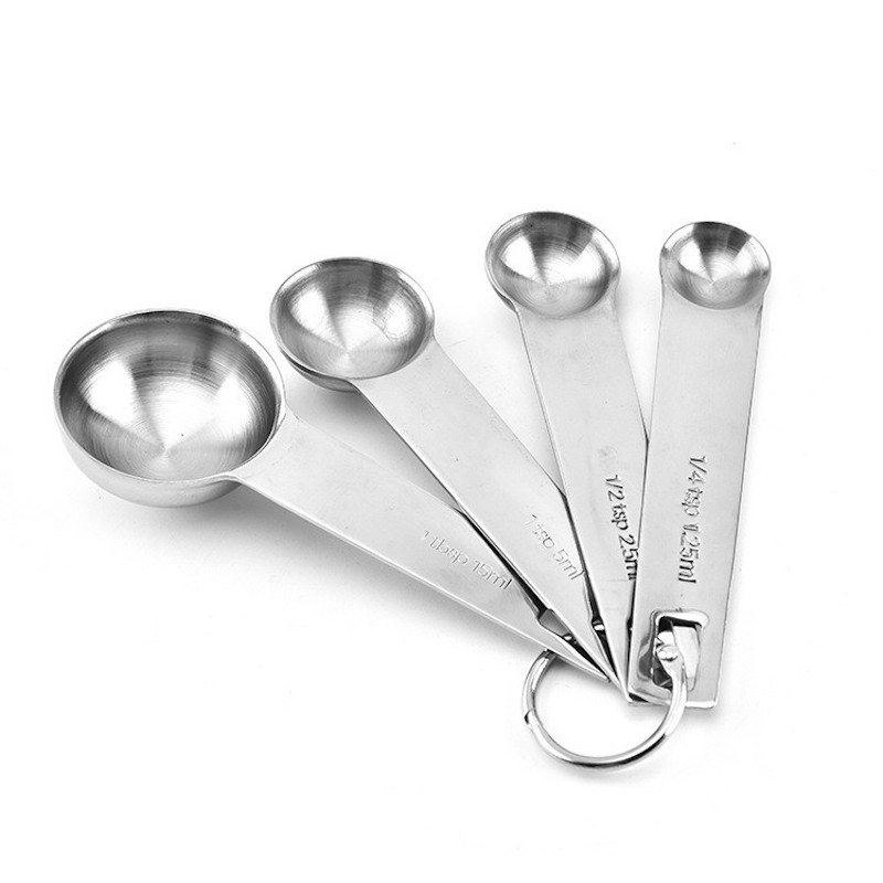 cocina Herramientas de cucharas de medir para hornear Juego de 4/5 piezas Juego de cucharas de medición de acero inoxidable
