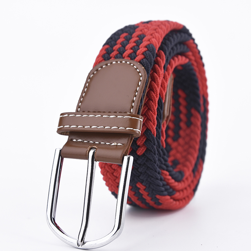 Cinturón de hombre de cuero trenzado elástico de alta calidad