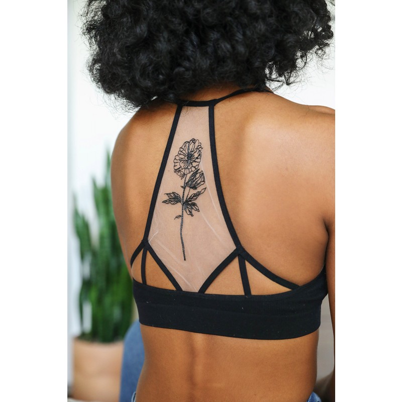 GA-5543 Flor Bloom Tattoo Mesh Bralette
