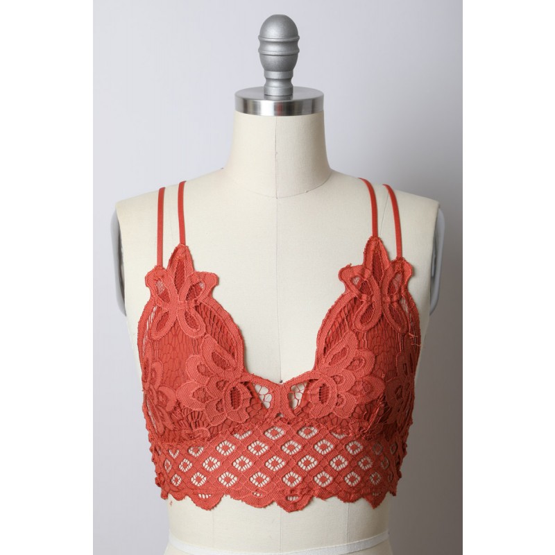 GA-5448 Grace Girl Crochet Lace Longline Bralette más popular en 2020