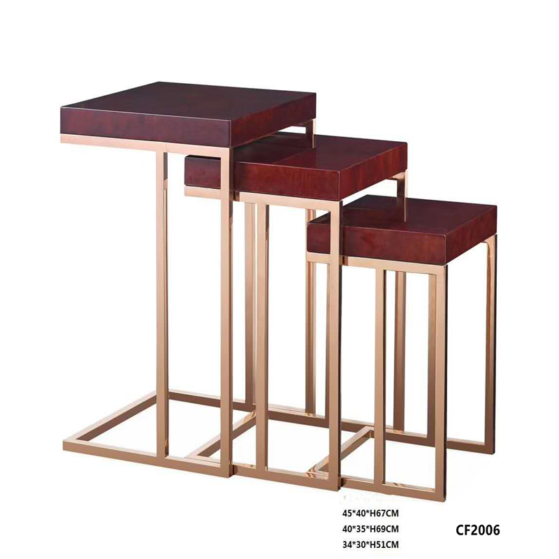 Mesa auxiliar de acero inoxidable, mesa auxiliar de hierro forjado Muebles para hoteles Suministros para hoteles