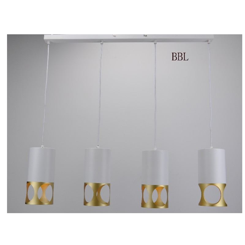 Candelabro moderno - 4, blanco + dorado