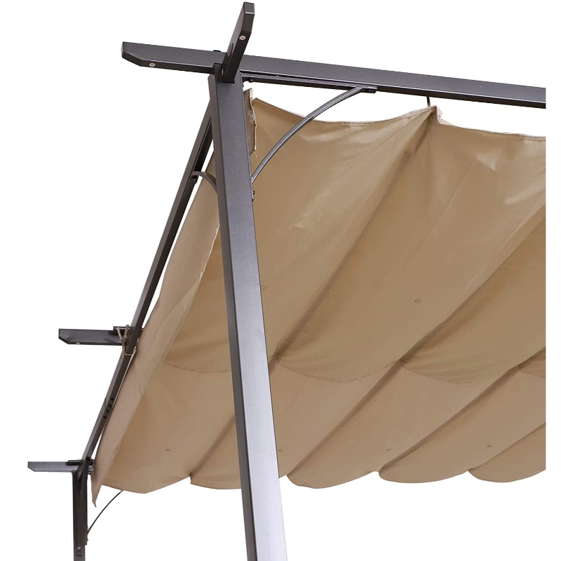 Una terraza elástica con techo.