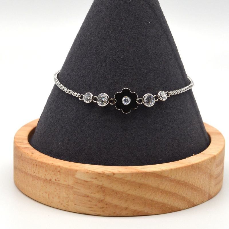 Pulsera de flores de acero inoxidable rfbbg1778