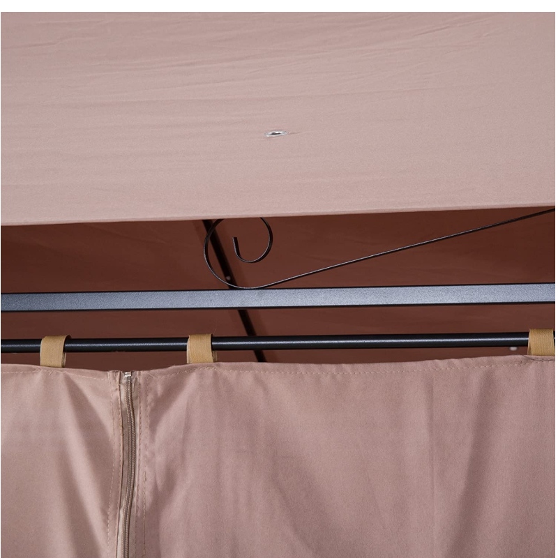 Gazebo de marco de metal de 2 niveles de 10 'x 13' para exteriores con cortinas para patio