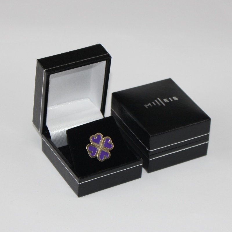 Artículo V-07S cuadrado Caja de papel de cuero sintético de plástico para monedas de 25-30 mm de diámetro, placa, anillo, etc. mm. 46 * 53 * 32, pesa alrededor de 35 g