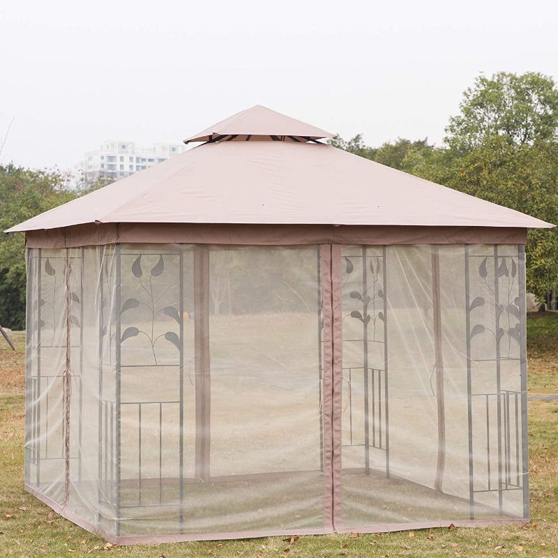 Tienda al aire libre del rectángulo de la tela de acero del Gazebo con la cortina de malla