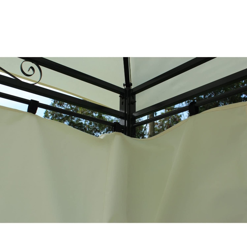 Techo doble al aire libre con dosel ventilado de techo suave y cortinas extraíbles