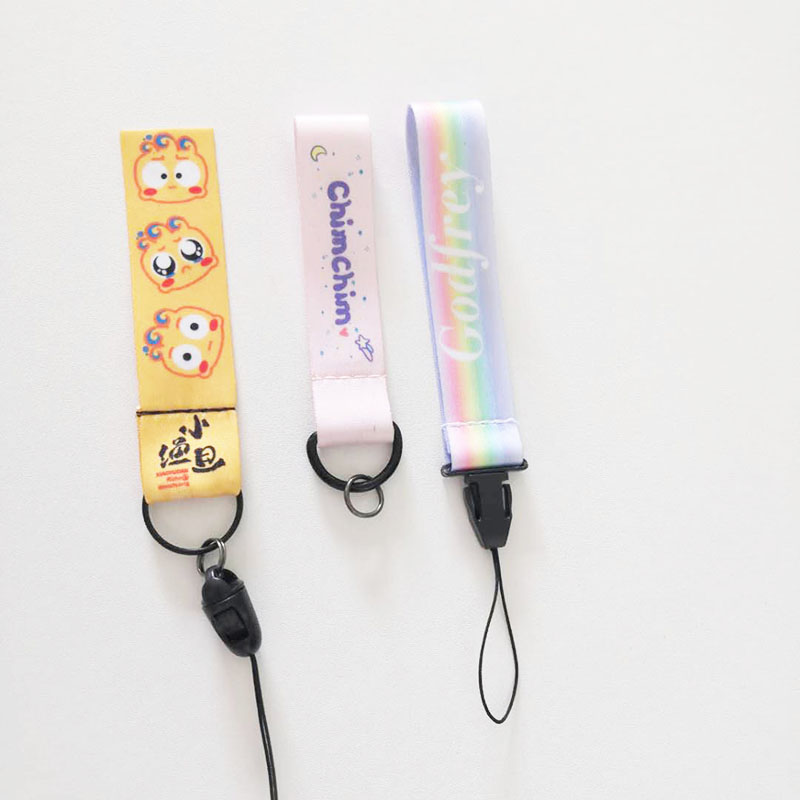 Ventas directas del fabricante personalizado al por mayor teléfono móvil cuerda colgante llave colgante accesorios mano cuerda nylon cuerda colgante poliéster cuerda colgante logo imprimible