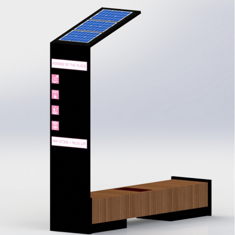 Acero inoxidable Wifi inteligente USB que carga el banco al aire libre solar con pantalla LED