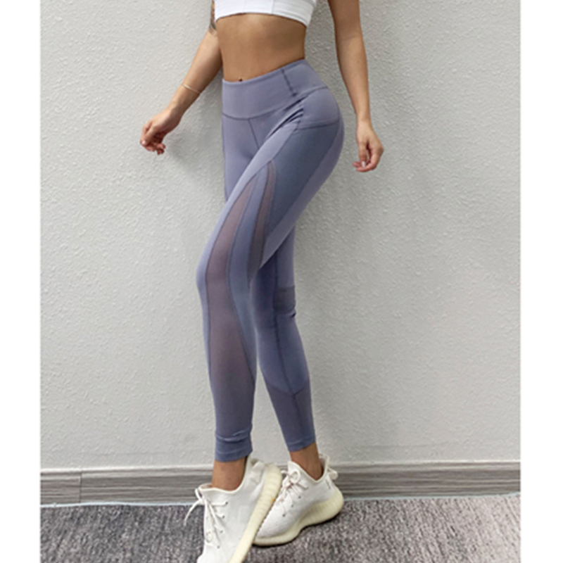 Pantalones deportivos de malla transpirable con estiramiento elástico leggings de cadera pantalones de fitness cintura media pantalones de yoga de secado rápido verano