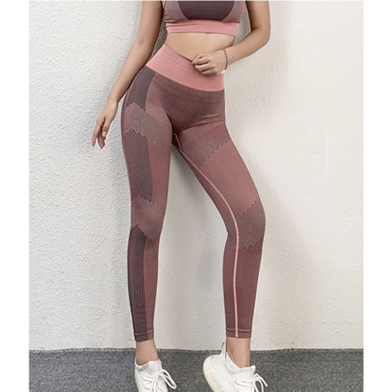 Pantalones deportivos de entrenamiento de secado rápido para mujer pantalones de fitness de yoga de cintura alta ajustados para correr otoño