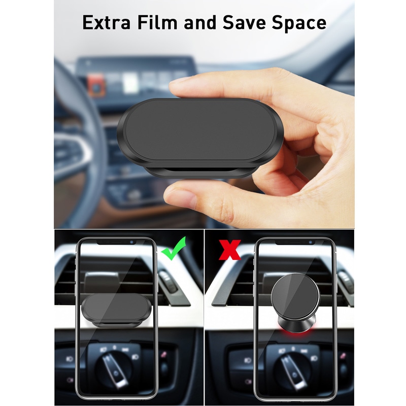 Soporte magnético para teléfono para automóvil Soporte giratorio para 360 ° Soporte para teléfono con imán Soporte para teléfono de 4.0-6.4 pulgadas para samsung, soporte para teléfono iphone