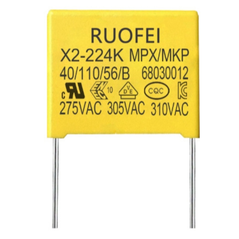 Capacitores de película RUOFEI clase X2 Condensador de caja de seguridad de 275 V Condensador de CA mkp x2, con varios certificados