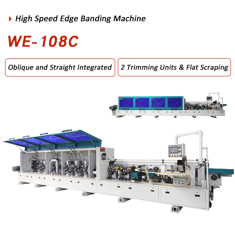 WE108C oblicua y recta integrada máquina de canto de bordes