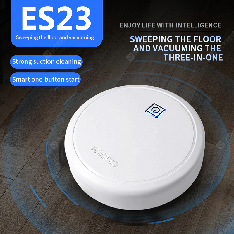 ES23 Carga automática USB Robot de barrido inalámbrico Aspiradora Aspiradora inalámbrica Máquina de limpieza de robots Robot Alfombra Robots Mop Aspirador - Blanco