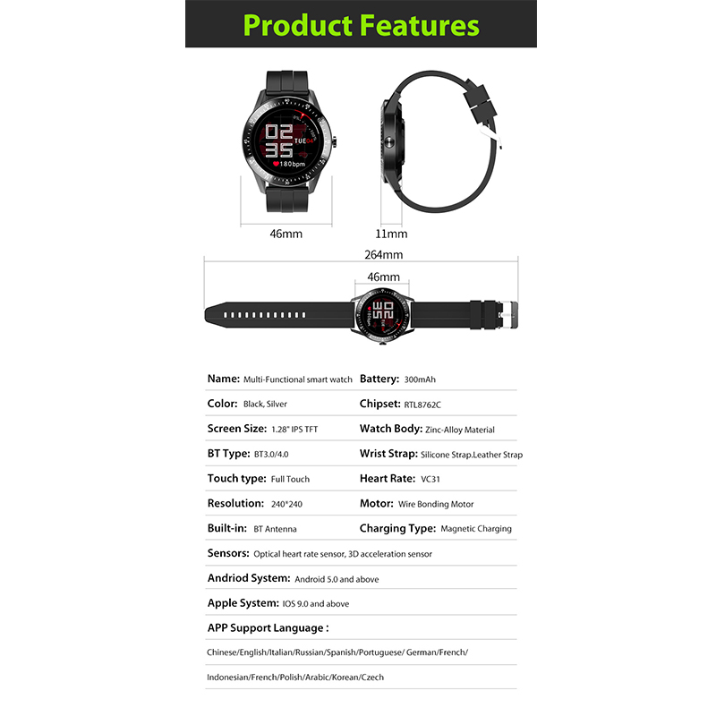 Multifuncional Intelligent relojes S11 zinc aleation material