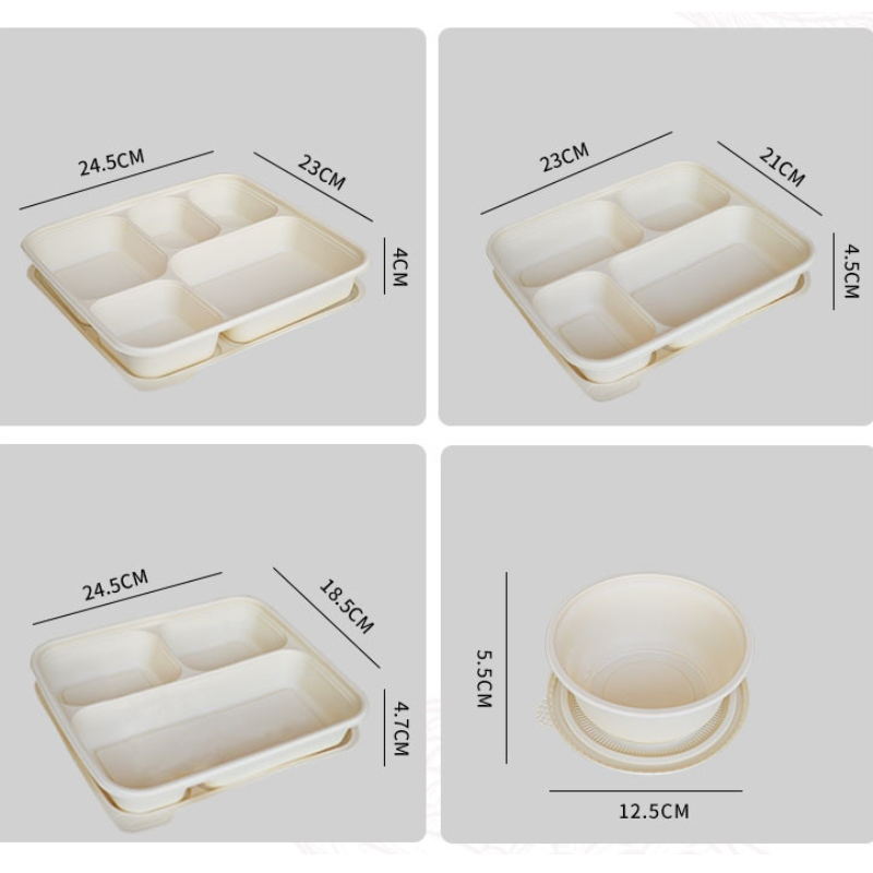 Contenedor desechable de almidón de maíz ambiental biodegradable