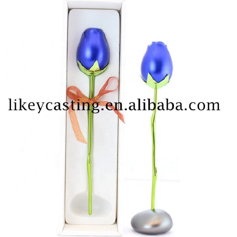 Original OEM de fábrica de fundición de alta presión de fundición de aluminio Decoración y regalo Obra de arte Everlasting Rose