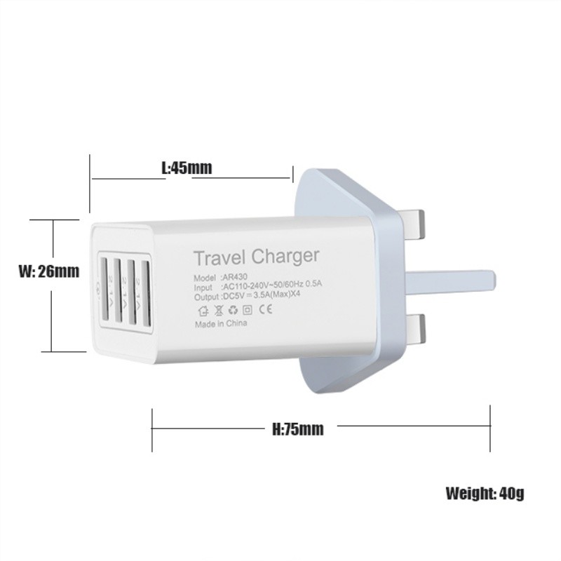 Conector rápido 3.0 18W 4.2.1a terminal USB squash AC TRAVEL CHARGER adaptador portátil USB cargador múltiple