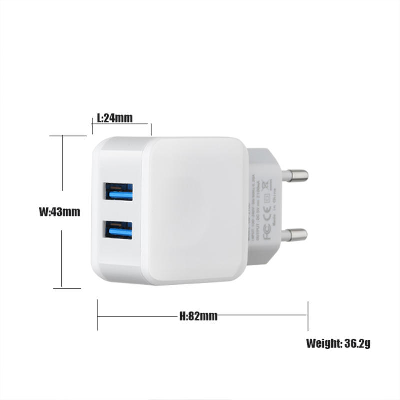 Teléfono móvil Cargador rápido Adaptador universal 2 puertos USB cargador universal de viaje universal carga portátil