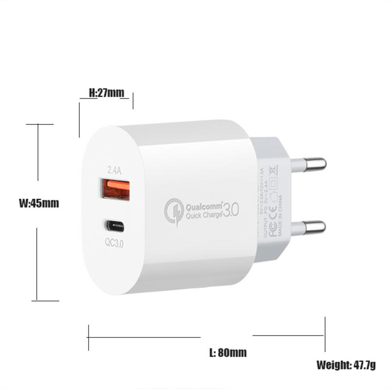 Adaptadores de pared ultrarrápida OEM condensadores C - QC 3.0 - 18 W - PD cargadores portátiles de adaptadores usb - C