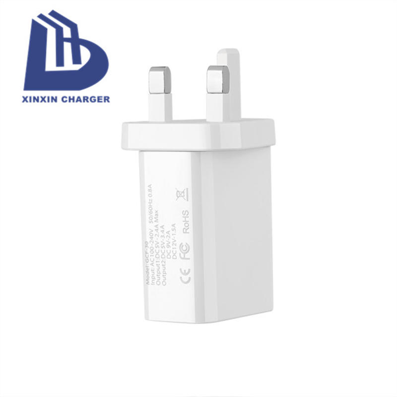 18W QC 3.0 + 2.4A Adaptador Tipo-c Adaptador de cargador de viaje de pared USB Cargador rápido de teléfono móvil Cargadores USB de múltiples puertos