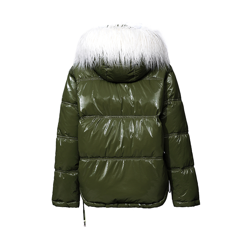 Abrigo cálido abullonado para mujer con chaqueta acolchada con capucha extraíble