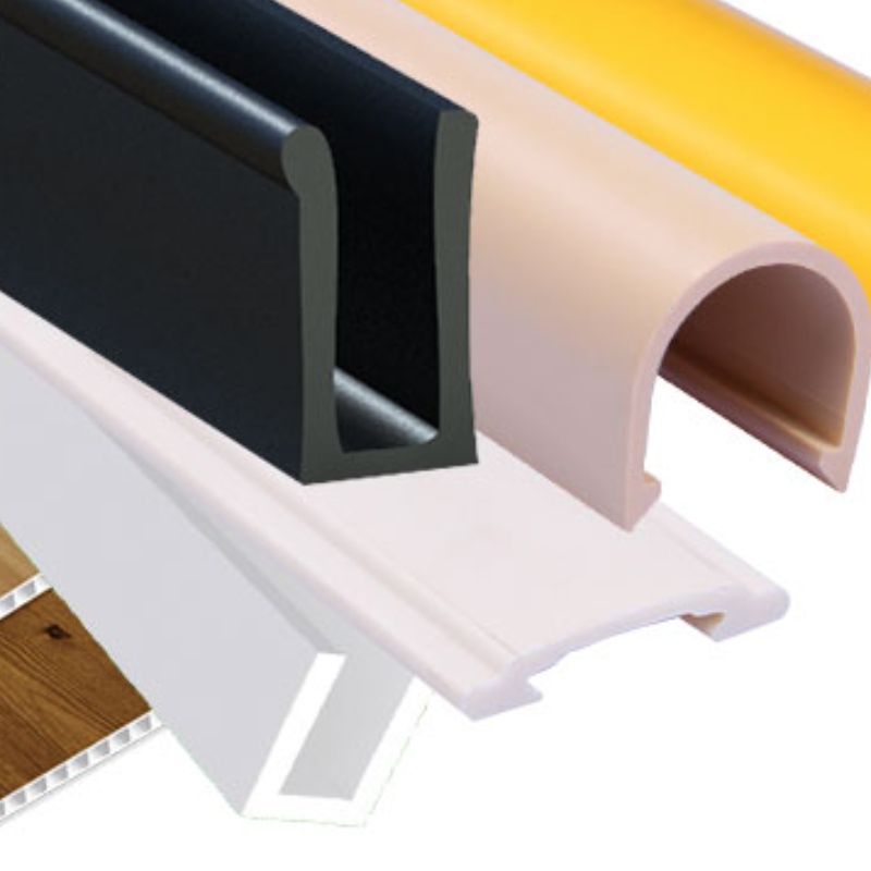 Perfiles de plástico extruido inusuales personalizados para una gran variedad de materiales de decoración de interiores de oficinas de viviendas de edificios