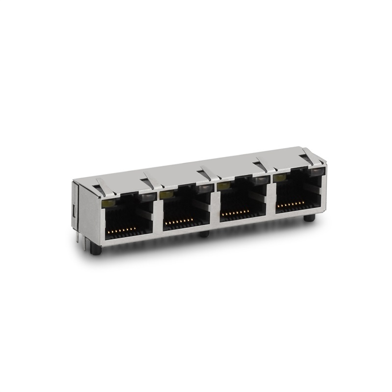 RJ45, 1X4, LED, escudos.