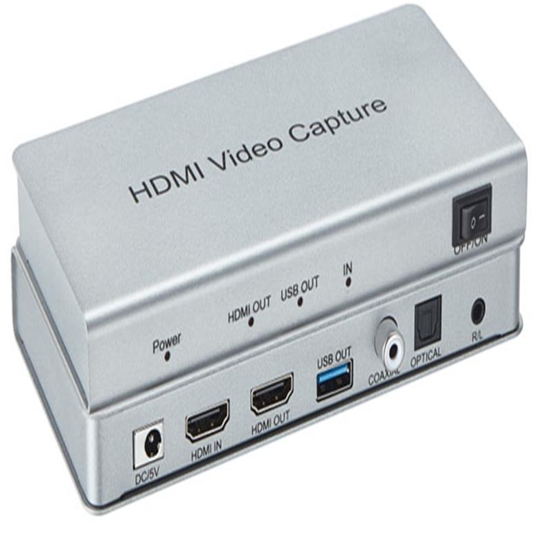 Captura de video HDMI USB 3.0 con bucle HDMI, coaxial, audio óptico