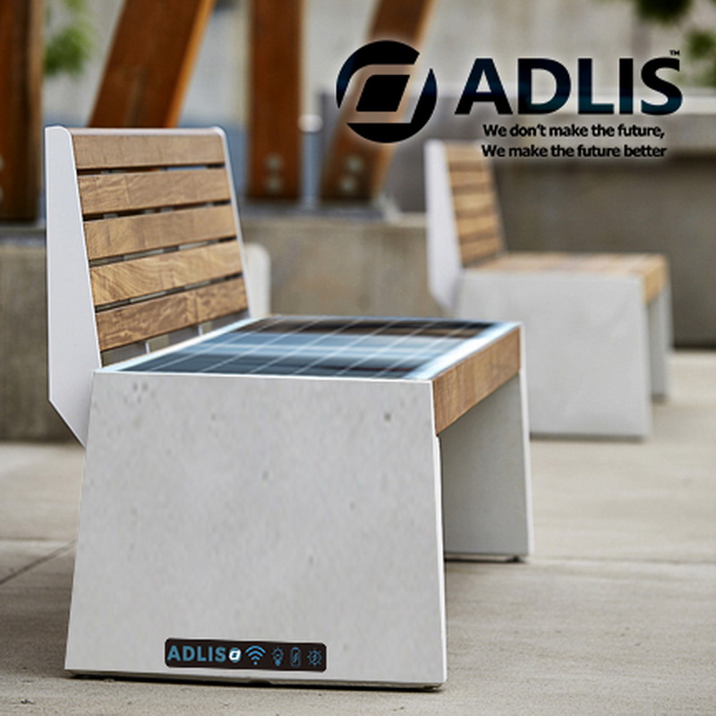 USB que carga el banco elegante del jardín del diseño más nuevo de Smart Wifi con solar