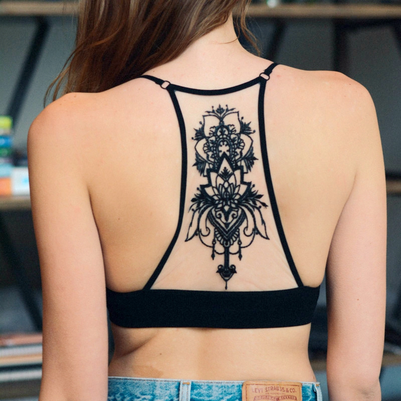 GA-5330 Grace Girl Tattoo Mesh Racerback Bralette Wholesale