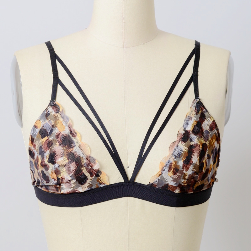 GA-5498 Grace Girl Splash Leopard Strappy Bralette Wholesale
