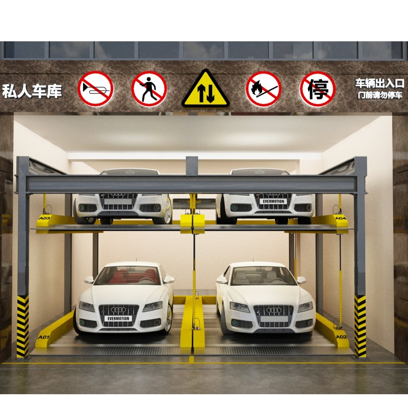 Elevador de estacionamiento de dos postes de patente de alta calidad de doble cilindro de diseño