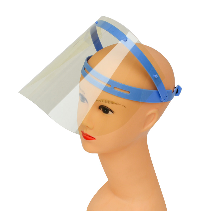 Pantalla facial antiniebla de seguridad plástica de protección UV de 0,25 mm con visera
