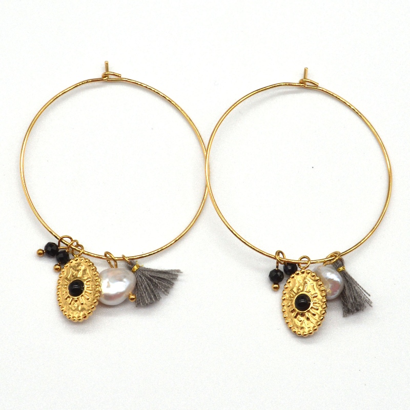 Pendientes de tubo redondo pulidos clásicos dorados de acero inoxidable, fábrica de procesamiento de joyas de Ruifanbao de China