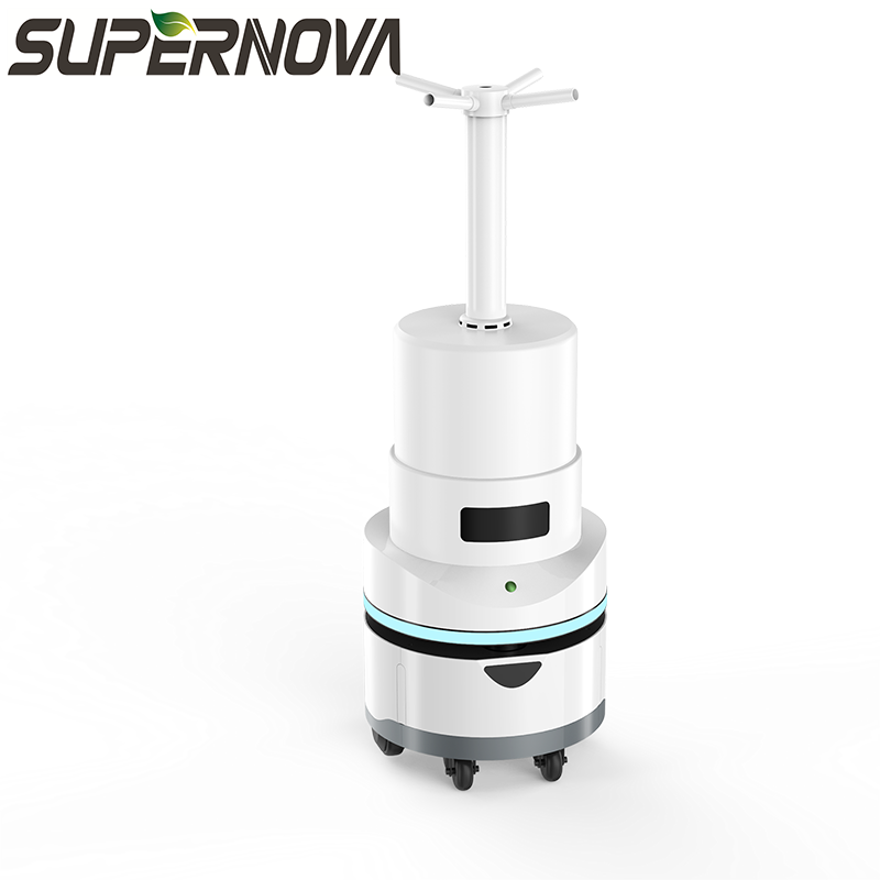 Robot de desinfección por pulverización industrial con recarga automática antivirus de alta eficiencia Robot de esterilización por atomización