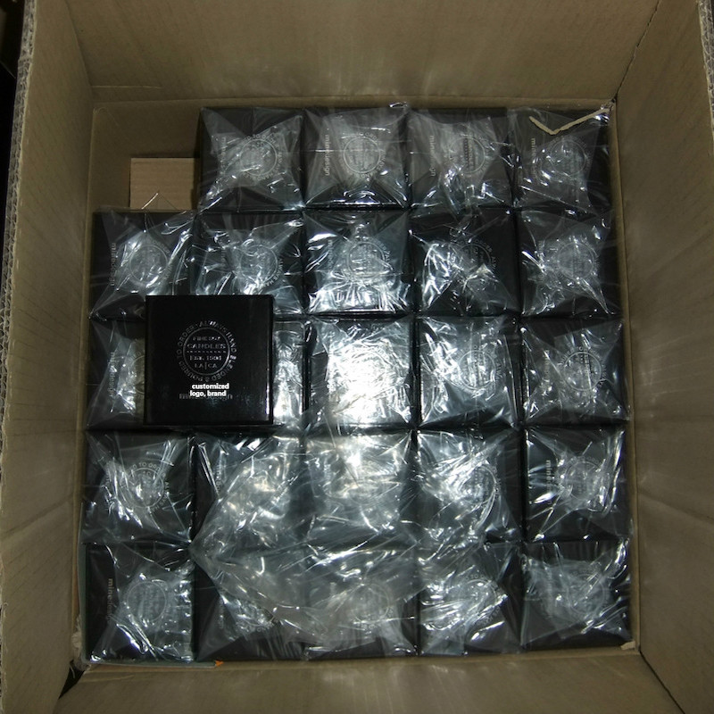 Caja de velas, caja de cartón negro