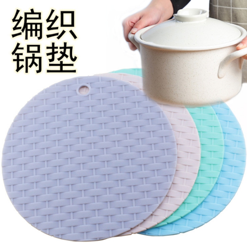 Alfombrilla redonda tejida