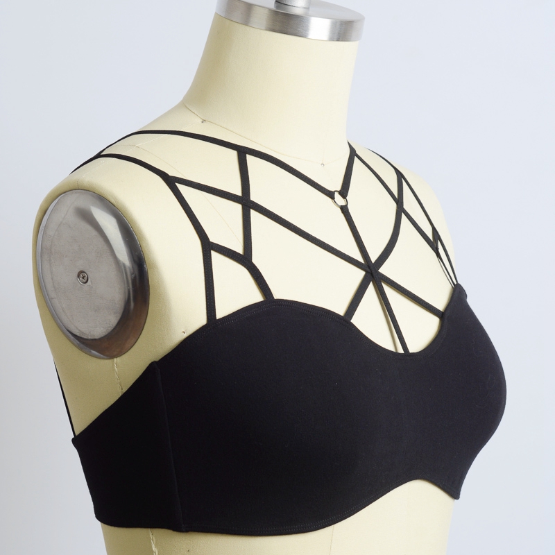 Ga-5526plus crochet Daisy Longline Bralette